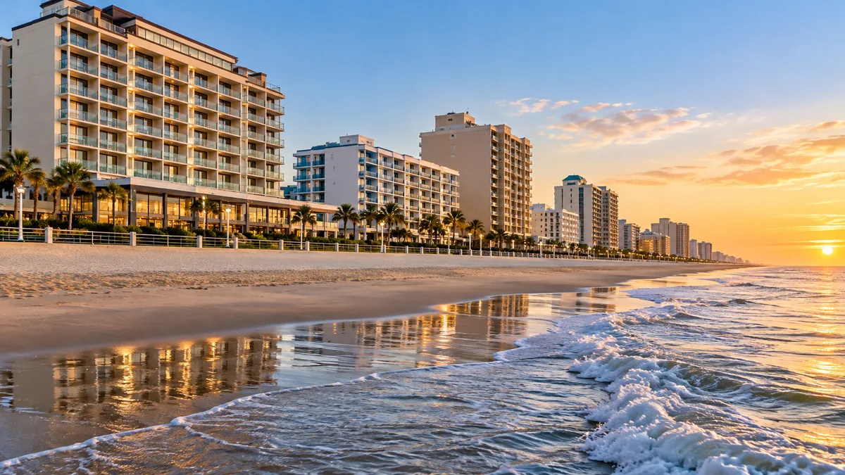 Illustrative coastal resort image for context only; not a photograph of The Historic Cavalier Hotel & Beach Club.