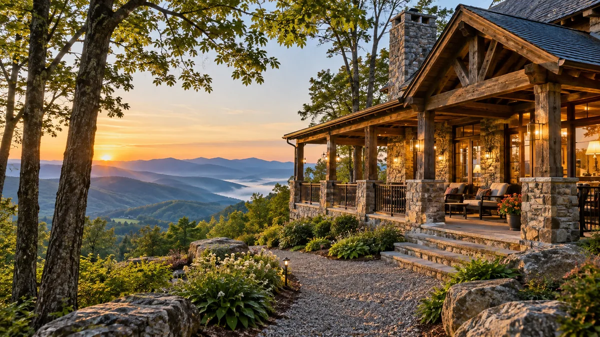 Illustrative mountain lodge image for context only; not a photograph of Skyland.